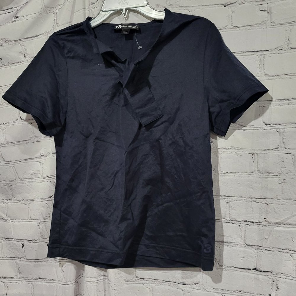 Y3 Yohji Yamamoto x Adidas Blue short sleeve blouse